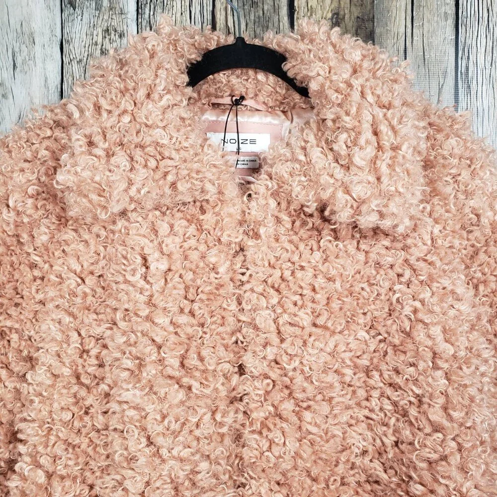 NOIZE Kelly Faux Fur Collared Jacket - L